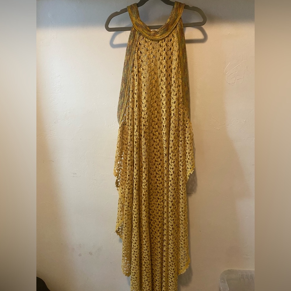 Free People Mustard Crochet Cover/Dress Piece
